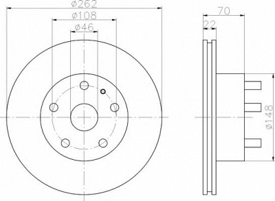 HELLA PAGID 8dd355100881 -  Тормозной диск